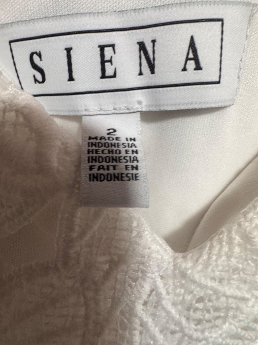 Siena Womens White Tiered Floral Lace Maxi Dress Spaghetti Straps Size 2 Elegant - Picture 2 of 5